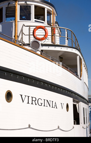 The Virginia V Steamship docked at Heritage Wharf, Lake Union Park, South Lake Union, Seattle, Washington