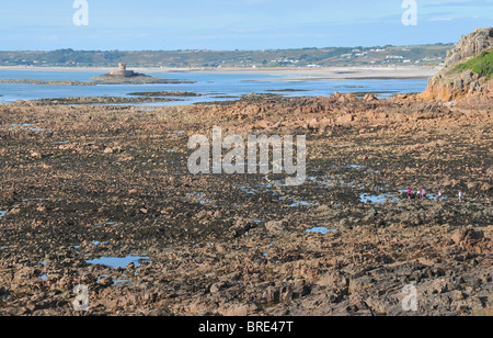 Rocky coast, Jersey Stock Photo