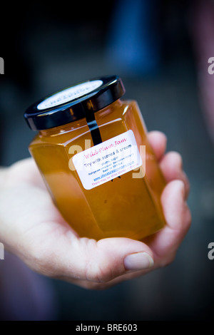 Wild plum jam sold at Borough Market Stock Photo