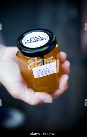 Wild plum jam sold at Borough Market Stock Photo