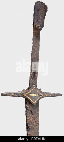 An Avar sword with gold inlay, Hungary, 7th/8th century. Slender ...