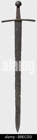 A German knightly sword, circa 1100 Double-edged blade with shallow ...