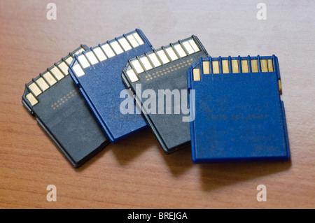 SD cards with flash memory for cameras and electronic devices Stock Photo