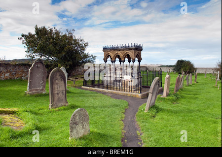 The Grace Darling memorial in St Aidan's Church graveyard in Bamburgh Northumberland Stock Photo