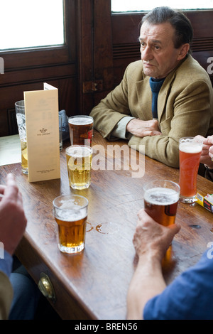 The Crown  a popular pub for beer and food in Islington London.Real ale and lager Stock Photo