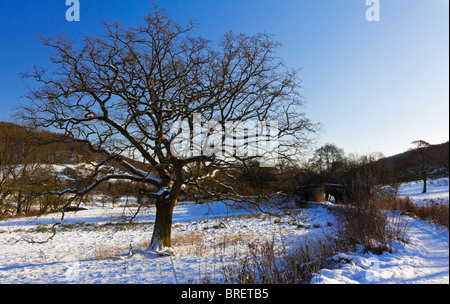 Cromford near Matlock in the Derbyshire Dales Peak District  England UK photographed in winter after a fall of heavy snow Stock Photo