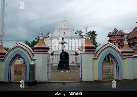 St. Mary's Nadamel Marth Mariam Church in Tripunithura was founded around 12th century A.D.Kerala. Stock Photo