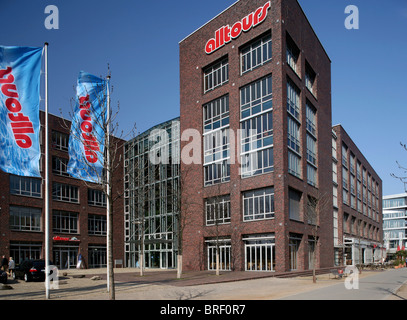 Alltours office building at the inner harbour, Duisburg, Ruhr Area, North Rhine-Westphalia, Germany, Europe Stock Photo
