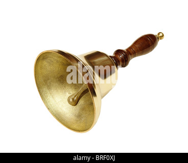 Traditional hand bell isolated on a white background with clipping path Stock Photo