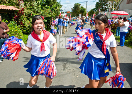 Independence day parade Ciudad Colon Central valley Costa Rica Stock Photo