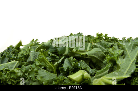 Background of Shredded Curly Kale from low perspective. Stock Photo