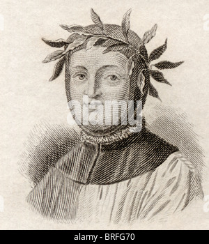 Francesco Petrarca, 1304 to 1374. Italian scholar, poet and Renaissance humanist. Stock Photo