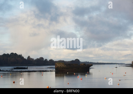 The wreck of The Creteboom at the mouth of the river Moy, Ballina, Co. Mayo, Ireland Stock Photo