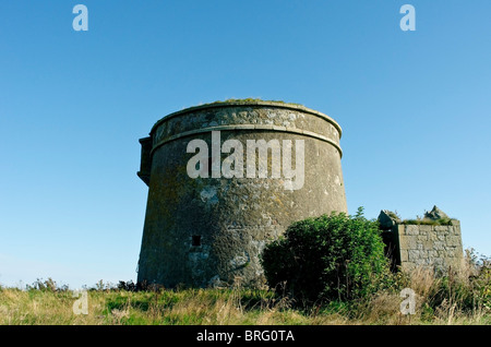 The Napoleonic era defensive Martello Tower built on Shenick Island, Skerries, Co.Dublin, Ireland Stock Photo