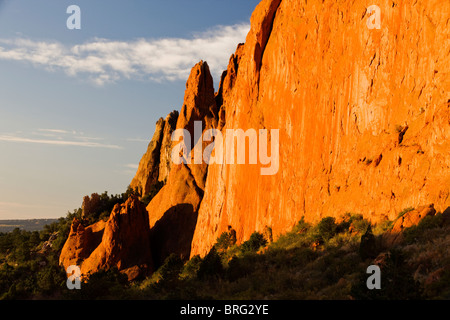 North Gateway Rock, Garden of the Gods.  Years of erosion create unique sandstone formations, Colorado, USA Stock Photo