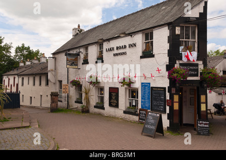 The Lake Road Inn pub at Keswick , Cumbria , England , Great Britain , Uk Stock Photo