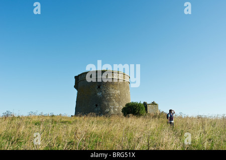 The Napoleonic era defensive Martello Tower built on Shenick Island, Skerries, Co.Dublin, Ireland Stock Photo