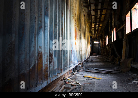 discarded building, corridor Stock Photo