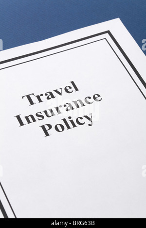 Document of Travel Insurance Policy for background Stock Photo