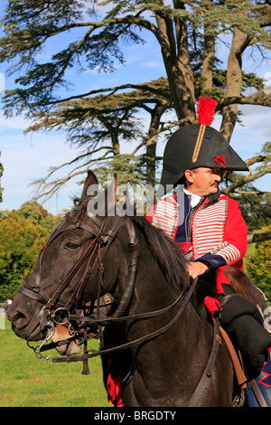 Officer of the Napoleonic War on horseback Stock Photo