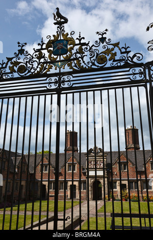 Gate made by Robert Bakewell at the John Port Almshouses, Etwall, Derbyshire, England Stock Photo