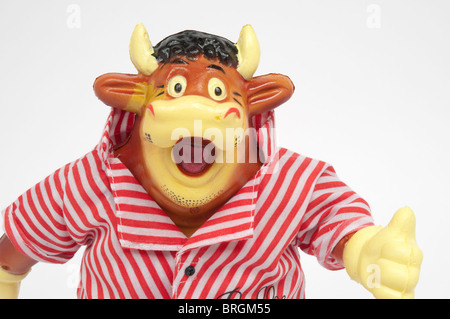 Bendy Bully toy, mascot of the Bullseye TV programme. Stock Photo