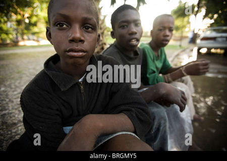 Street kids in central Port-au-Prince, Haiti Stock Photo - Alamy