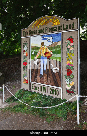 Well dressing, Etwall, Derbyshire, England Stock Photo