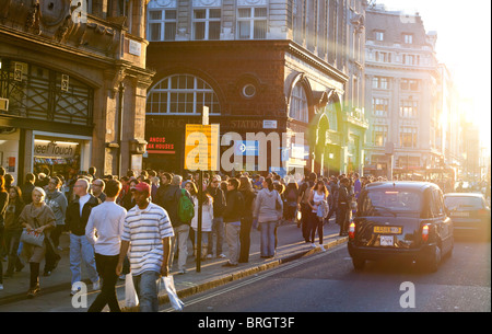 Oxford street at sunset, London England, UK Stock Photo