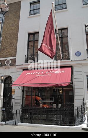 The H Huntsman & Son, specialist tailors, on Savile Row, London, UK. Stock Photo