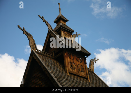 Top of the staff church at the open air museum in Oslo, Bygdoy folks museum Stock Photo