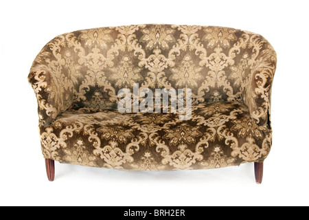 old fashioned retro sofa isolated on white background Stock Photo