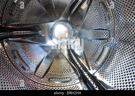 view inside a washing machine drum Stock Photo