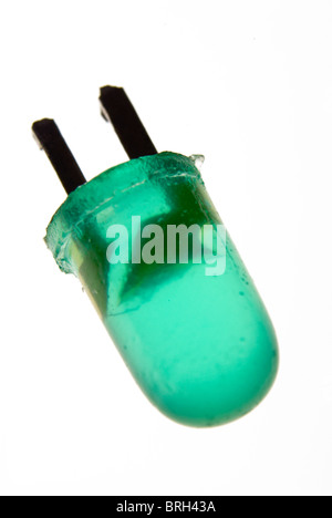 Green LED isolated on white Stock Photo