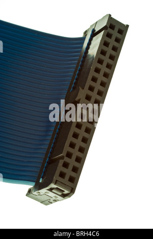 IDE connector on ribbon cable for hard drive on computer Stock Photo