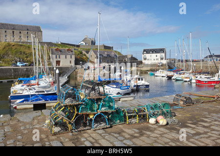 Banff harbour marina on the Moray Firth, Aberdeenshire Stock Photo