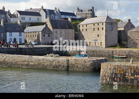 The seventeenth century harbour at Portsoy near Banff in Aberdeenshire, Scotland Stock Photo