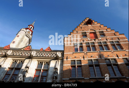 Side street (Academiestraat) in Bruges, Belgium Stock Photo