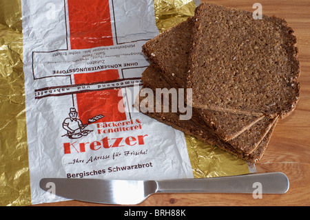 German black bread (schwarzbrot) made by Kretzer Stock Photo