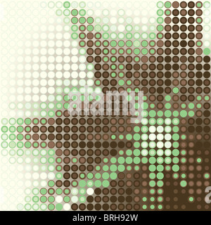Abstract illustrated background of a green and brown star shape Stock Photo