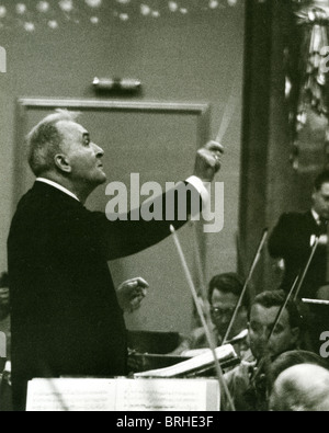 BRUNO WALTER (1876-1962) German conductor with the Vienna Philharmonic orchestra. Photo Eric Hartmann Stock Photo