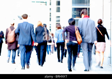 Paris, Crowd to Financial District, La Defense Stock Photo