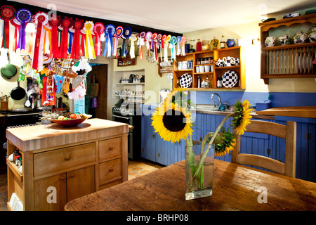 The country style kitchen in an English village house UK Stock Photo