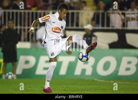 Young Brazilian footballer and rising star Neymar in action for Santos during the Vasco V Santos, Futebol Brasileirao match. Stock Photo