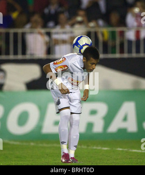 Young Brazilian footballer and rising star Neymar in action for Santos during the Vasco V Santos, Futebol Brasileirao match. Stock Photo