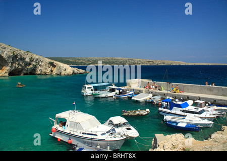 Port in Koromacna Bay near Belej village on Cres Island, Croatia Stock Photo