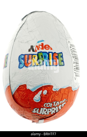 Kinder Surprise chocolate egg inside its wrapper Stock Photo