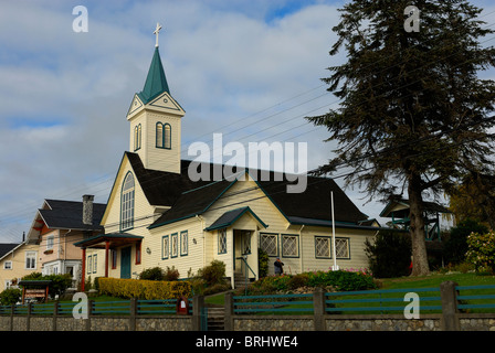 Lutheran Church of Frutillar, X Region de los Lagos, Chile Stock Photo