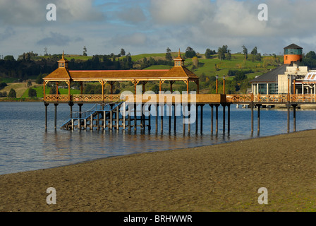 The Pier of Frutillar on Lake Llanquihue, X Region de los Lagos, Frutillar, Chile Stock Photo