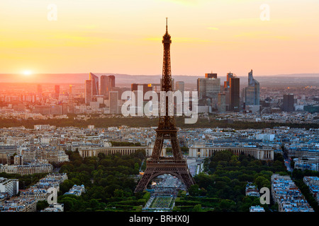 France, Paris, View of Paris with the Eiffel tower from the Tour Monparnasse Stock Photo